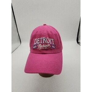 Detroit‎ Michigan Fahrenheit Hat Pink and Blue Adjustable EUC